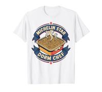 Michelin Star Dorm Chef Instant Ramen Noodles Value Graphic T-Shirt, Men, White, XL