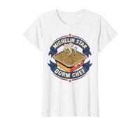 Michelin Star Dorm Chef Instant Ramen Noodles Value Graphic T-Shirt, Women, White, L