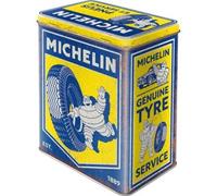 Nostalgic-Art Retro storage tin box L, 3 l, Michelin - Vintage - Gift idea for motor fans, large metal tin, vintage design