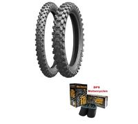 Michelin Tracker Tyre Pair 80/100-21 51R & 110/100-18 64R Road Legal & HD Tubes