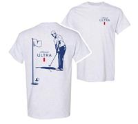 Michelob Ultra Golfing Front and Back Print T-Shirt, White, Large