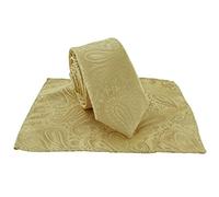 Michelsons of London Boys Kids Tonal Paisley Tie & Pocket Square Set (Gold)