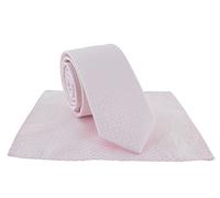 Michelsons of London Boys Semi Plain Tie & Pocket Square Set (Blush)