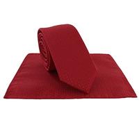 Michelsons of London Boys Semi Plain Tie & Pocket Square Set (Bright Red)