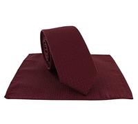 Michelsons of London Boys Semi Plain Tie & Pocket Square Set (Dark Red)