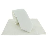 Michelsons of London Boys Semi Plain Tie & Pocket Square Set (Ivory)