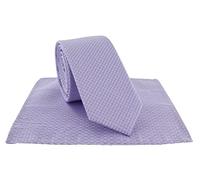 Michelsons of London Boys Semi Plain Tie & Pocket Square Set (Lilac)