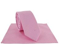 Michelsons of London Boys Semi Plain Tie & Pocket Square Set (Pink)