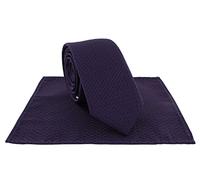 Michelsons of London Boys Semi Plain Tie & Pocket Square Set (Purple)