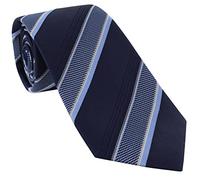 Michelsons of London Large Textured Block Stripe Silk Tie (Blue)
