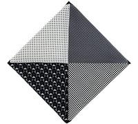 Michelsons of London Mens 4 Pattern Silk Pocket Square - Black