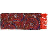 Michelsons of London Mens Bright Paisley Silk Scarf - Orange