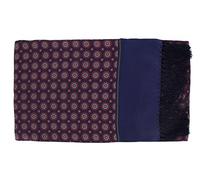 Michelsons of London Mens Vintage Medallion Silk and Wool Scarf - Navy