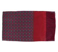 Michelsons of London Mens Vintage Medallion Silk and Wool Scarf - Red
