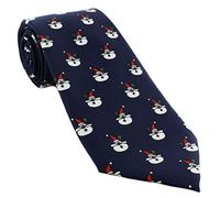 Michelsons of London Navy Christmas Santa Claus Polyester Tie