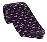 Michelsons of London Navy Flamingo Silk Tie