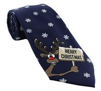 Michelsons of London Navy Merry Christmas Polyester Tie