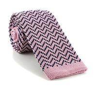 Michelsons of London Skinny Zig Zag Silk Knitted Tie