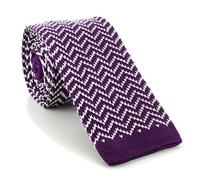 Michelsons of London Skinny Zig Zag Silk Knitted Tie