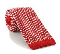 Michelsons of London Skinny Zig Zag Silk Knitted Tie