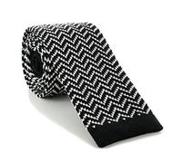 Michelsons of London Skinny Zig Zag Silk Knitted Tie