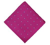 Michelsons of London Spots Silk Pocket Square (Pink with Light Blue Spots)
