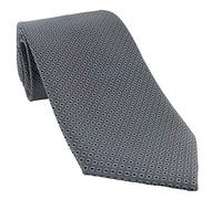 Michelsons of London Square Neat Extra Long Polyester Tie (Grey with Black)