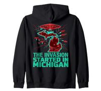 Michigan Alien Invasion Zip Hoodie