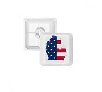 Michigan America USA Map Stars tripes Flag PBT Keycaps for Mechanical Keyboard White OEM No Marking Print