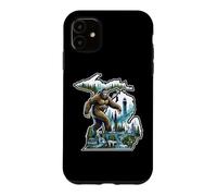 Michigan Bigfoot Striding Through Forests Great Blue Lakes Case for iPhone 11