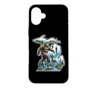 Michigan Bigfoot Striding Through Forests Great Blue Lakes Case for iPhone 16 Plus