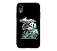 Michigan Bigfoot Striding Through Forests Great Blue Lakes Case for iPhone XR