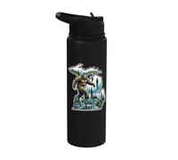 Michigan Bigfoot Striding Through Forests Great Blue Lakes Stainless Steel Insulated Water Bottle