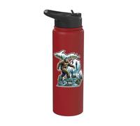 Michigan Bigfoot Striding Through Forests Great Blue Lakes Stainless Steel Insulated Water Bottle
