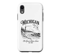Michigan Lighthouse Waves Scene The Great Lakes State Nature Case for iPhone XR