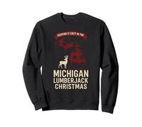 Michigan Lumberjack Xmas Shirt MI Cozy Plaid Reindeer Sweatshirt