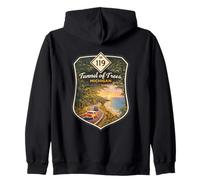 Michigan M-119 Tunnel Trees Up North MI Travel Poster Art Zip Hoodie