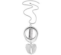 Michigan Pizza Tower Art Deco Fashion Pendant Angel Wings Rotating Necklace Jewelry