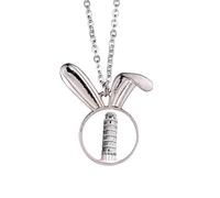 Michigan Pizza Tower Art Deco Fashion Rabbit Necklace Pendant Bunny Animal Jewelry Gift