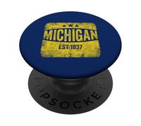 Michigan pride state est 1837 proud MI patriot vintage stars PopSockets Adhesive PopGrip