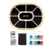 Michigan Rummy Board Game Deluxe Set Wooden Michigan Rummy Game Board,with 200 Pcs Chips, 1 Deck of Poker,1 Storage Bag, 1 Manual. The Perfect Blend of Rummy and Poker, Perfect for Family Game Night