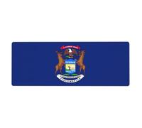 Michigan State Flag Gaming Desk Mat, Wide Surface Desk Pad for Keyboard, Mouse and Improved Gaming Stability