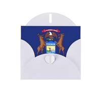 Michigan State Flag Greeting Card With Envelope, Birthday Card, Christmas Card, Invitation Card, 3 Colors