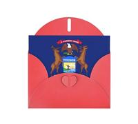 Michigan State Flag Greeting Card With Envelope, Birthday Card, Christmas Card, Invitation Card, 3 Colors
