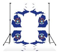 Michigan State Flag Map Print 5x7ft Backdrop Curtain With Hanging Pocket Back Drop Photography Accessories For Live Streaming