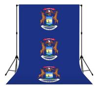 Michigan State Flag Print 5x7ft Backdrop Curtain With Hanging Pocket Back Drop Photography Accessories For Live Streaming
