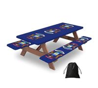 Michigan State Flag Print Camping Essentials Waterproof Camping Table And Bench Cover With Drawstring Bag 183 Cm