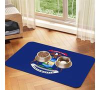 Michigan State Flag print Cats Pet Bowl Placemat Pet Feeding Mats for Dogs, Non-Slip PU Leather Tablecloth for Pets