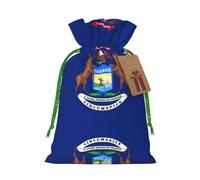 Michigan State Flag Print Christmas Drawstring Holiday Candy Bag Xmas Sacks Reusable Wrapping Bags Party Favor