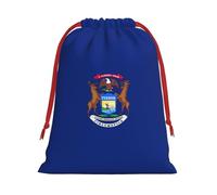 Michigan State Flag Print Gift Drawstring Bag Reusable Pouch Birthday Presents Wedding Daily Organizing Events